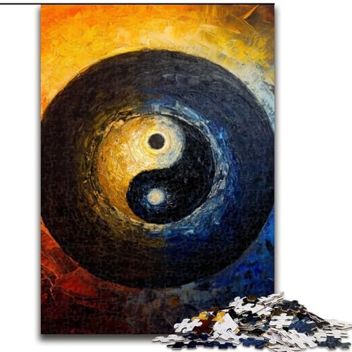 Puzzle für Teenager, 1000 Teile, Yin und Yang, Lernspiel, Herausforderungsspielzeug, verbessert das Gedächtnis, für 14-Jährige (Größe 50x75cm) von NBDSOYEWO