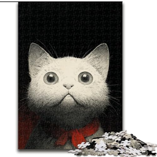Puzzle für Teenager, 1000 Teile, abstrakte Katze, für Lernspiele, Herausforderungsspielzeug, verbessert das Gedächtnis für 14-Jährige (Größe 50x75cm) von NBDSOYEWO