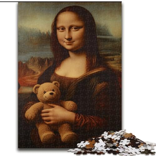 Puzzle für Teenager, 1000 Teile, abstrakte Mona Lisa, für Lernspiele, Herausforderungsspielzeug, verbessert das Gedächtnis für 14-Jährige (Größe 50x75cm) von NBDSOYEWO