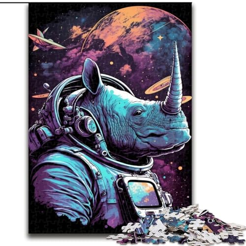 Puzzle für Teenager, 1000 Teile, fantastisches Nashorn, Elefantenspielzeug, intellektuelles Spiel, Geburtstagsgeschenk, Geschenke, Wandkunst für Kinder ab 14 Jahren (Größe 50x75cm) von NBDSOYEWO