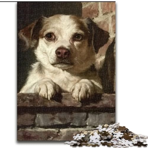 Puzzle für Teenager, 1000 Teile, glücklicher Hund, für Lernspiele, Herausforderungsspielzeug, verbessert das Gedächtnis für 14-Jährige (Größe 50x75cm) von NBDSOYEWO