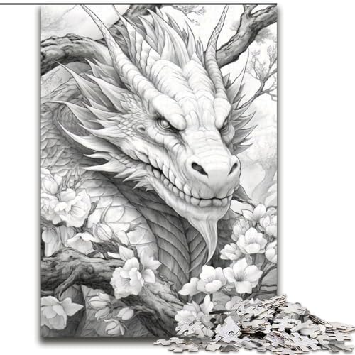 Puzzle für Teenager, 1000 Teile, japanische Drachenkirsche, Familienunterhaltungsspielzeug, ganze Familie, für Kinder ab 14 Jahren (Größe 50x75cm) von NBDSOYEWO