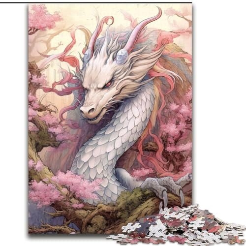 Puzzle für Teenager, 1000 Teile, japanische Drachenkirsche, für Lernspiele, Herausforderungsspielzeug, verbessert das Gedächtnis für 14-Jährige (Größe 26x38cm) von NBDSOYEWO
