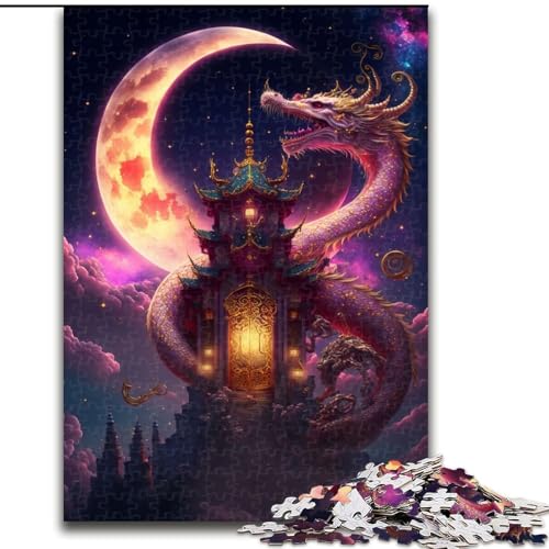 Puzzle für Teenager, 1000 Teile, japanischer Drache, Stressabbau-Spielzeug, einzigartige Geburtstags- und Geschenkideen für Kinder ab 14 Jahren (Größe 26x38cm) von NBDSOYEWO