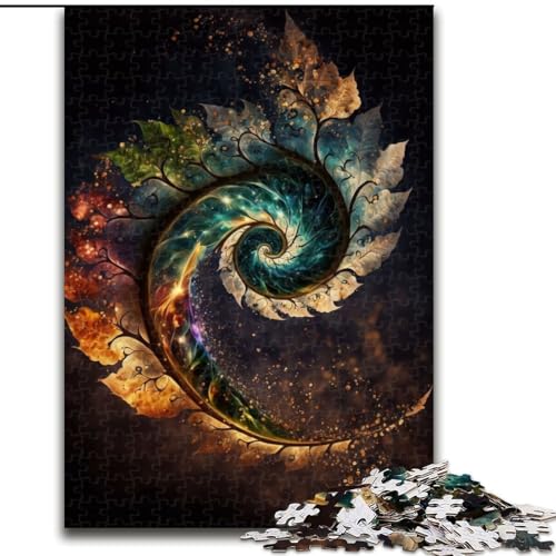 Puzzle für Teenager, 1000 Teile, kosmisches Spiralblatt, Stressabbau-Spielzeug, einzigartige Geburtstags- und Geschenkideen für Kinder ab 14 Jahren (Größe 50x75cm) von NBDSOYEWO
