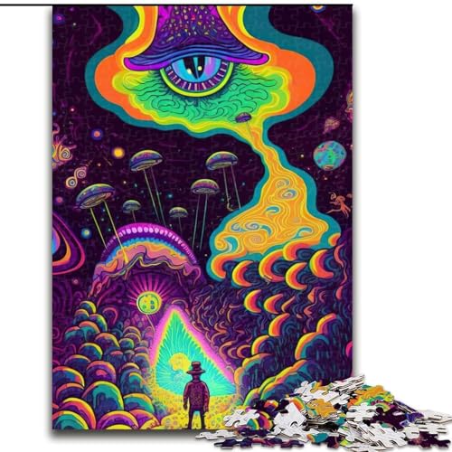 Puzzle für Teenager, 1000 Teile, psychedelisch, für Kinder ab 14 Jahren, jedes Teil ist einzigartig – lustiges und herausforderndes Spiel für die ganze Familie, tolles Geschenk (Größe 26x38cm) von NBDSOYEWO