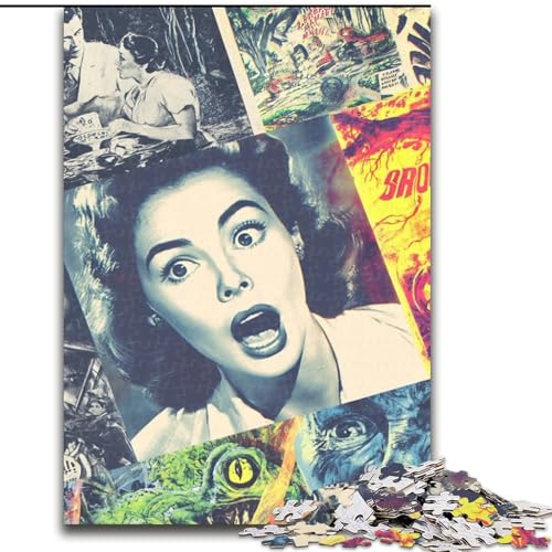 Puzzle für Teenager, 1000 Teile, psychedelische Kunst, für Lernspiele, Herausforderungsspielzeug, zur Verbesserung des Gedächtnisses für 14-Jährige (Größe 26x38cm) von NBDSOYEWO