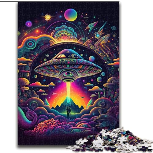 Puzzle für Teenager, 1000 Teile, psychedelische Natur, Stressabbau-Spielzeug, einzigartige Geburtstags- und Geschenkideen für Kinder ab 14 Jahren (Größe 26x38cm) von NBDSOYEWO