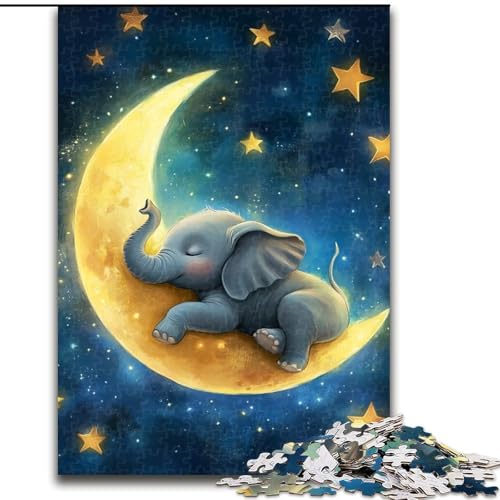Puzzle für Teenager, 1000 Teile, schlafender Elefant, für Lernspiele, Herausforderungsspielzeug, verbessert das Gedächtnis für 14-Jährige (Größe 50x75cm) von NBDSOYEWO