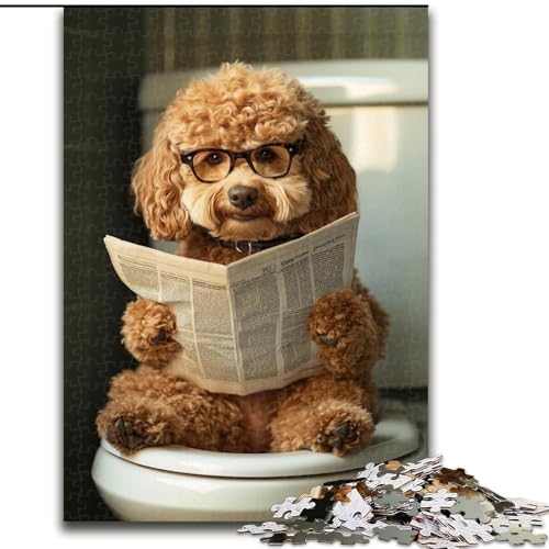 Puzzle für Teenager, 1000 Teile, süßer Goldendoodle, Familienunterhaltungsspielzeug, ganze Familie, ab 14 Jahren (Größe 26x38cm) von NBDSOYEWO