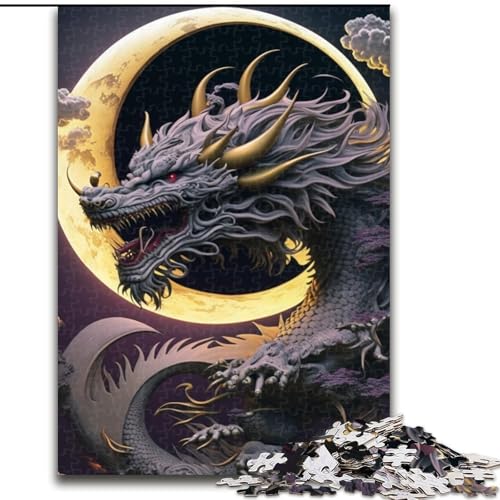 Puzzle für Teenager, 1000 Teile, tapferer Drache, Elefantenspielzeug, intellektuelles Spiel, Geburtstagsgeschenk, Geschenke, Wandkunst für Kinder ab 14 Jahren (Größe 26x38cm) von NBDSOYEWO