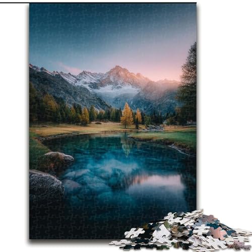 Puzzle für Teenager, 1000 Teile, wunderschöne Berge und Seen, für Lernspiele, Herausforderungsspielzeug, verbessert das Gedächtnis für 14-Jährige (Größe 26x38cm) von NBDSOYEWO