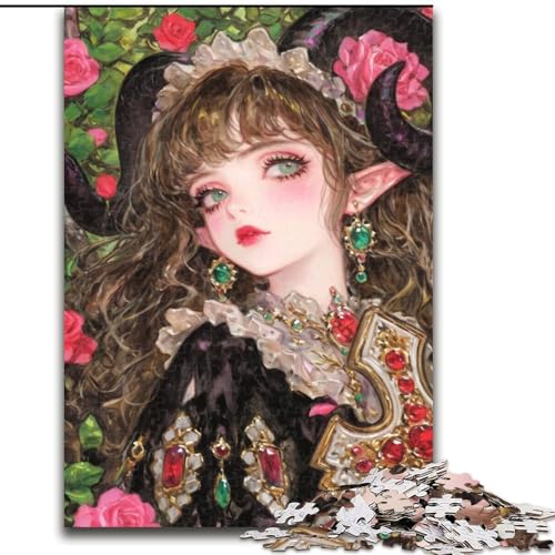 Puzzle für Teenager, 1000-teiliges Puzzle, Anime-Mädchen, lehrreich, ganze Familie (Größe 50x75cm) von NBDSOYEWO