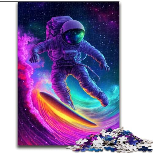 Puzzle für Teenager, Astronauten-Surfen, Lernspiele, Heimdekoration, ganze Familie (Größe 50x75cm) von NBDSOYEWO