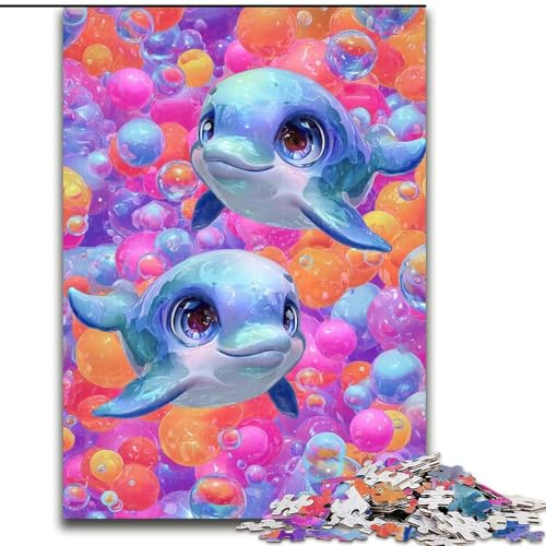 Puzzle für Teenager, Baby-Delfin, Lernspiele, Heimdekoration, ganze Familie (Größe 50x75cm) von NBDSOYEWO