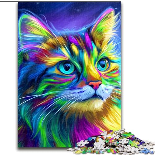 Puzzle für Teenager, Fantasiekatze, Lernspiele, Heimdekoration, ganze Familie (Größe 26x38cm) von NBDSOYEWO