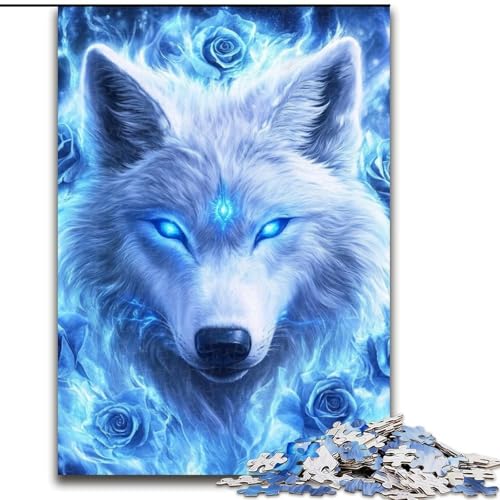 Puzzle für Teenager, Fantasy-Wolf, Lernspiele, Heimdekoration, ganze Familie (Größe 50x75cm) von NBDSOYEWO