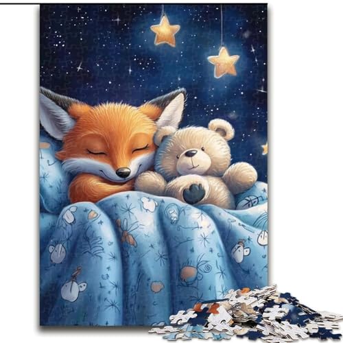 Puzzle für Teenager, Fuchs und Teddy, Lernspiele, Heimdekoration, ganze Familie (Größe 26x38cm) von NBDSOYEWO