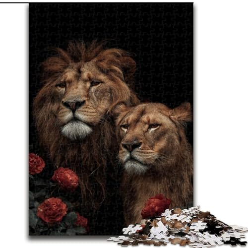 Puzzle für Teenager, Löwenpaar, Lernspiele, Heimdekoration, ganze Familie (Größe 50x75cm) von NBDSOYEWO