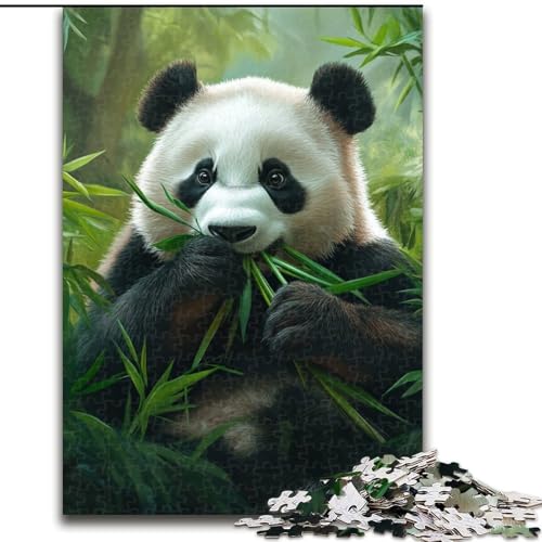 Puzzle für Teenager, Panda isst Bambus, Lernspiele, Heimdekoration ganze Familie (Größe 50x75cm) von NBDSOYEWO