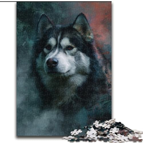 Puzzle für Teenager, Smoke Husky, Lernspiele, Heimdekoration, ganze Familie (Größe 26x38cm) von NBDSOYEWO