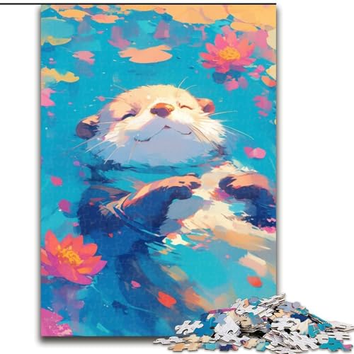 Puzzle für Teenager, schwimmender Otter, Lernspiele, Heimdekoration, ganze Familie (Größe 50x75cm) von NBDSOYEWO