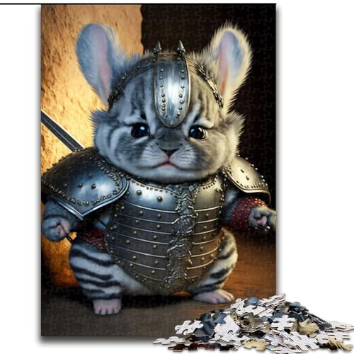 Puzzle für Teenager, süßer Chinchilla-Krieger, Lernspiele, Heimdekoration, ganze Familie (Größe 50x75cm) von NBDSOYEWO
