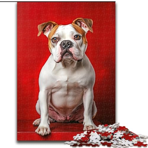 Puzzle mit 1000 Teilen für Teenager, Bulldogge, Spielzeug zum Stressabbau, einzigartige Heimdekoration und Geschenke für 14-Jährige (Größe 26x38cm) von NBDSOYEWO
