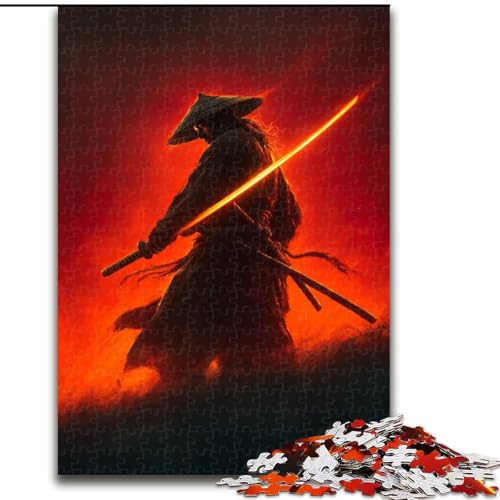 Puzzle mit 1000 Teilen für Teenager, Geschenke, Neon-Samurai-Krieger, trainieren Sie Ihr Gehirn und Ihre Hände, einzigartige Geburtstags- und Geschenkideen für Kinder ab 14 Jahren (Größe 50x75cm) von NBDSOYEWO