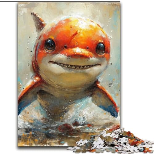 Puzzle mit 1000 Teilen für Teenager, Geschenke, bunter Hai, Spielzeug, intellektuelles Spiel, stärkt die Liebe zwischen Paaren, für Kinder ab 14 Jahren (Größe 50x75cm) von NBDSOYEWO
