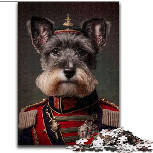 Puzzle mit 1000 Teilen für Teenager, Geschenke Hund in Militäruniform, Spielzeug, intellektuelles Spiel, stärkt die Liebe zwischen Paaren, für Kinder ab 14 Jahren (Größe 50x75cm) von NBDSOYEWO