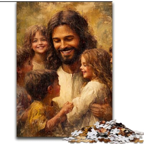 Puzzle mit 1000 Teilen für Teenager, Geschenke für Jesus, Spielzeug zum Stressabbau, einzigartige Heimdekoration und Geschenke für 14-Jährige (Größe 50x75cm) von NBDSOYEWO