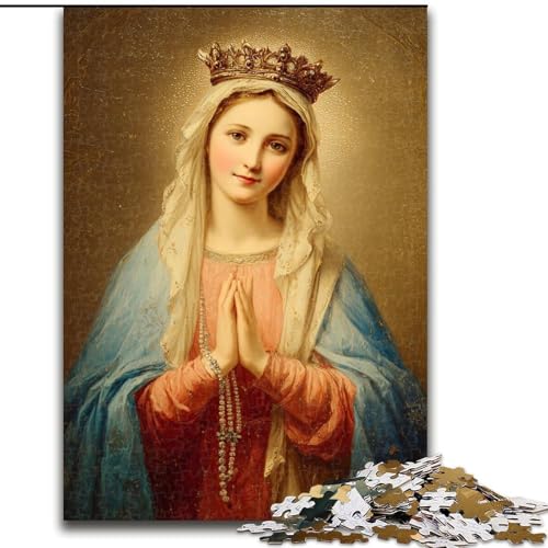 Puzzle mit 1000 Teilen für Teenager, Jungfrau-Maria-Kunst, Spielzeug, intellektuelles Spiel, stärkt die Liebe zwischen Paaren, für Kinder ab 14 Jahren (Größe 26x38cm) von NBDSOYEWO