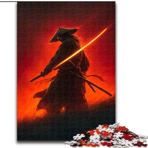 Puzzle mit 1000 Teilen für Teenager, Neon-Samurai-Krieger, Spielzeug, intellektuelles Spiel, stärkt die Liebe zwischen Paaren, für Kinder ab 14 Jahren (Größe 26x38cm) von NBDSOYEWO
