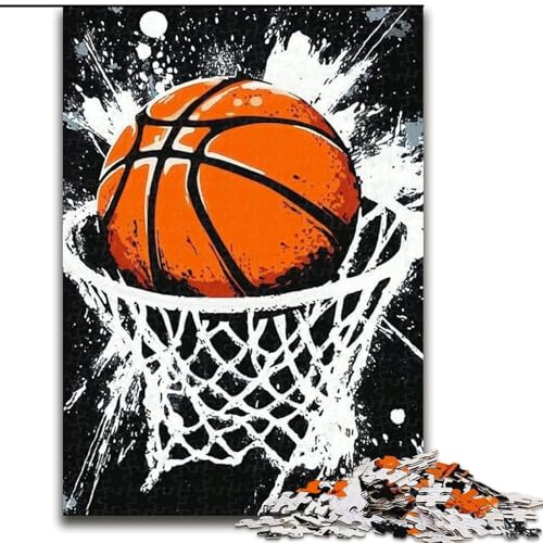 Puzzle mit 1000 Teilen für Teenager, die Basketball Spielen, geeignet für Kinder ab 14 Jahren, Wohndeko-Angebot als Geschenk für die ganze Familie (Größe 50x75cm) von NBDSOYEWO