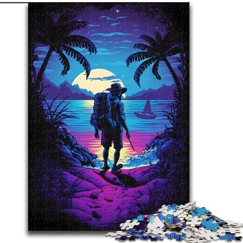 Puzzle mit 1000 Teilen für Teenager Alone at The Night Beach, für Kinder ab 14 Jahren, Lernspiel, Herausforderung, Spielzeug, Geschenk zum Geburtstag (Größe 50x75cm) von NBDSOYEWO