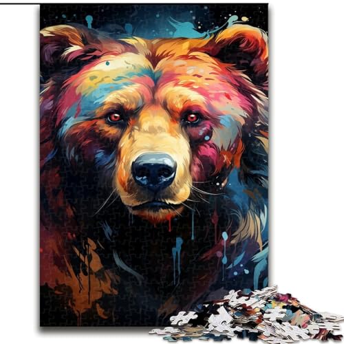 Puzzles für Erwachsene, 1000 psychedelische Bären-Puzzles, anspruchsvolles Denkspiel für Teenager, perfekt als Heimdekoration oder Geschenk (Größe: 26x38cm) von NBDSOYEWO