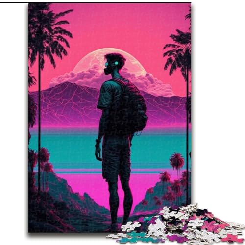 Puzzles für Erwachsene 1000 Vaporwave-Ästhetik, für und ab 14 Jahren, pädagogisches Lernspielzeug, Familienspiele, Geburtstagsgeschenk (Größe 50x75cm) von NBDSOYEWO