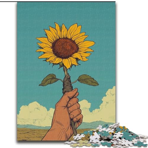 Puzzles für Erwachsene und Jugendliche, 1000 Teile, Holding a Rose, anspruchsvolles Spiel, Spielzeug, Wanddekoration, einzigartige Geburtstags (Größe 26x38cm) von NBDSOYEWO
