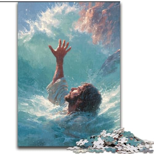 Puzzles für Erwachsene und Jugendliche, 1000 Teile, Jesus-Kunst, anspruchsvolles Spiel, Spielzeug, Wanddekoration, einzigartige Geburtstags (Größe 50x75cm) von NBDSOYEWO