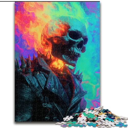 Puzzles für Erwachsene und Jugendliche, 1000 Teile, Smoky Skull, anspruchsvolles Spielspielzeug, Wanddekoration, einzigartige Geburtstags (Größe 26x38cm) von NBDSOYEWO