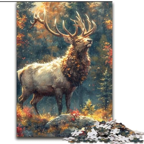 Puzzles für Erwachsene und Jugendliche, Puzzle Dschungelhirsch, für 14+, für Familienspaß und Spieleabende, Künstlersammlung, Bildende Kunst (Größe 26x38cm) von NBDSOYEWO