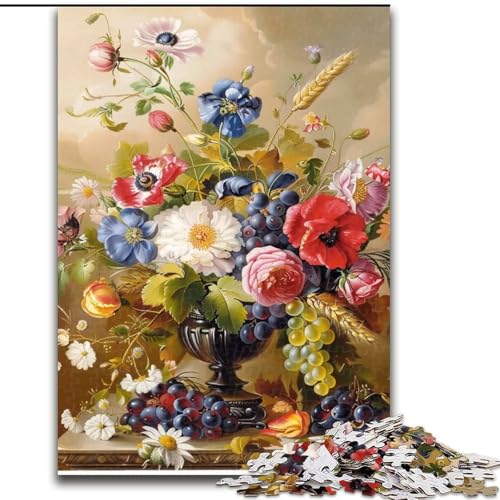 Puzzles für Erwachsene und Teenager, Blumenkunst-Puzzle, lustige Aktivität für zu Hause, Spielzeug für Regentage, Geburtstagsgeschenke (Größe 50x75cm) von NBDSOYEWO