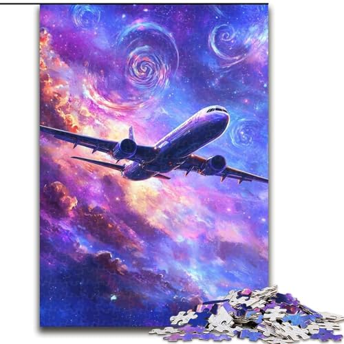 Puzzles für Erwachsene und Teenager, Puzzle-Farbflugzeug, lustige Aktivität für zu Hause, Spielzeug für Regentage, Geburtstagsgeschenke (Größe 26x38cm) von NBDSOYEWO
