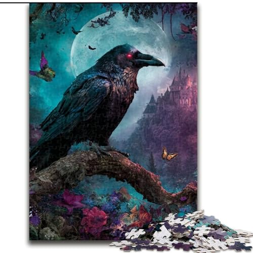 Puzzles für Erwachsene und Teenager, Puzzle Krähen in der Nacht, lustige Aktivität für zu Hause, Spielzeug für Regentage, Geburtstagsgeschenke (Größe 26x38cm) von NBDSOYEWO