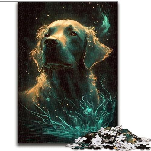 Puzzles für Erwachsene und Teenager, Puzzle Labrador Retriever Hund, Familienspiel für und einzigartige Heimdekoration und Geschenke für 14-Jährige (Größe 26x38cm) von NBDSOYEWO