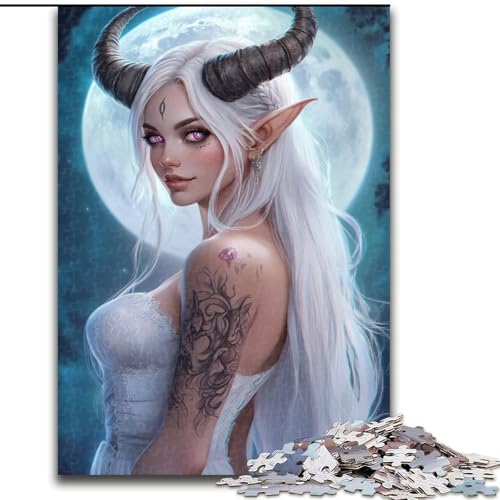 Puzzles für Erwachsene und Teenager, Puzzle Schöne weibliche Tieflinge, lustige Aktivität für zu Hause, Spielzeug für Regentage, Geburtstagsgeschenke (Größe 50x75cm) von NBDSOYEWO