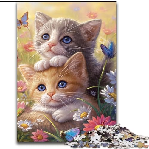 Puzzles für Erwachsene und Teenager, Puzzle Umarmende Katze, für 14+, für Familienspaß und Spieleabende, Künstlersammlung, Bildende Kunst (Größe 26x38cm) von NBDSOYEWO