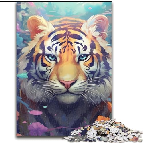 Puzzles für Erwachsene und Teenager, Tiger-Farbpuzzle, lustige Aktivität für zu Hause, Spielzeug für Regentage, Geburtstagsgeschenke (Größe 50x75cm) von NBDSOYEWO