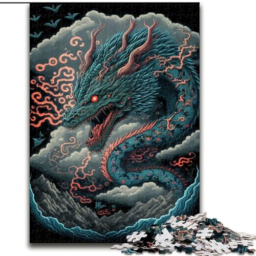 Puzzles für Teenager, 1000 Teile, Drachentier, Lernspielzeug für Teenager, ganze Familie ab 14 Jahren (Größe 26x38cm) von NBDSOYEWO